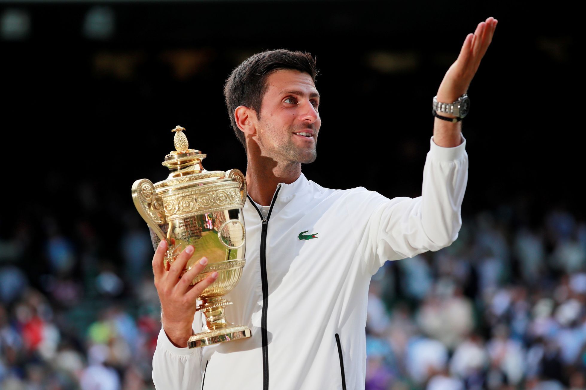 Novak Djokovič ve finále Wimbledonu 2019