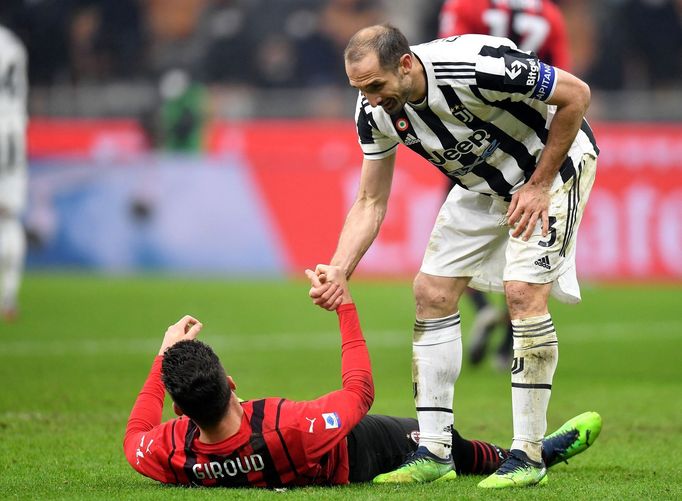 Olivier Giroud a Giorgio Chiellini