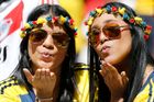FOTO Žhavý souboj fanynek: Kolumbijky a Brazilky proti sobě
