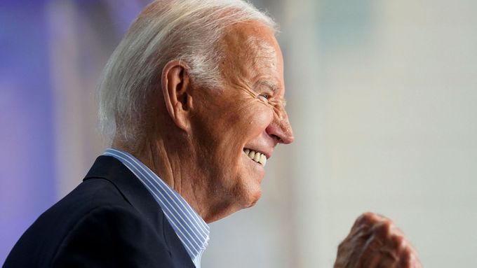 Americký prezident Joe Biden na předvolebním mítinku ve státě Wisconsin 5. července 2024