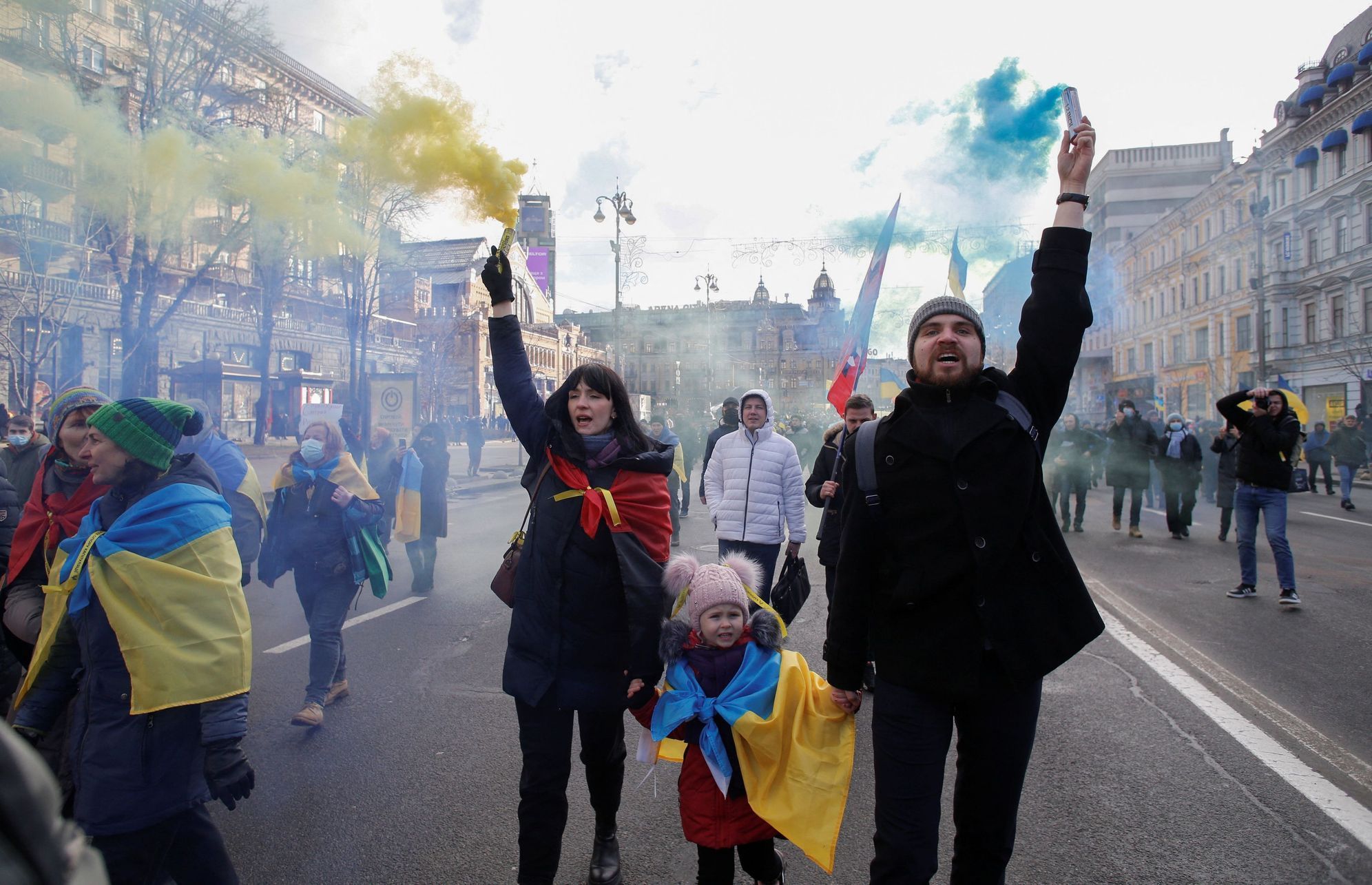 ukrajina protest demonstrace rusko kyjev