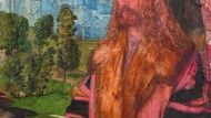 Albrecht Dürer, Růžencová slavnost, 1506. Detail s vlastní podobiznou umělce Olej, topolové dřevo, 162 x 192 cm, Praha, Národní galerie v Praze, inv. č. O 1552 Snímek: NG