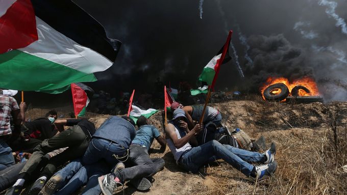 Demonstrace v Pásmu Gazy.
