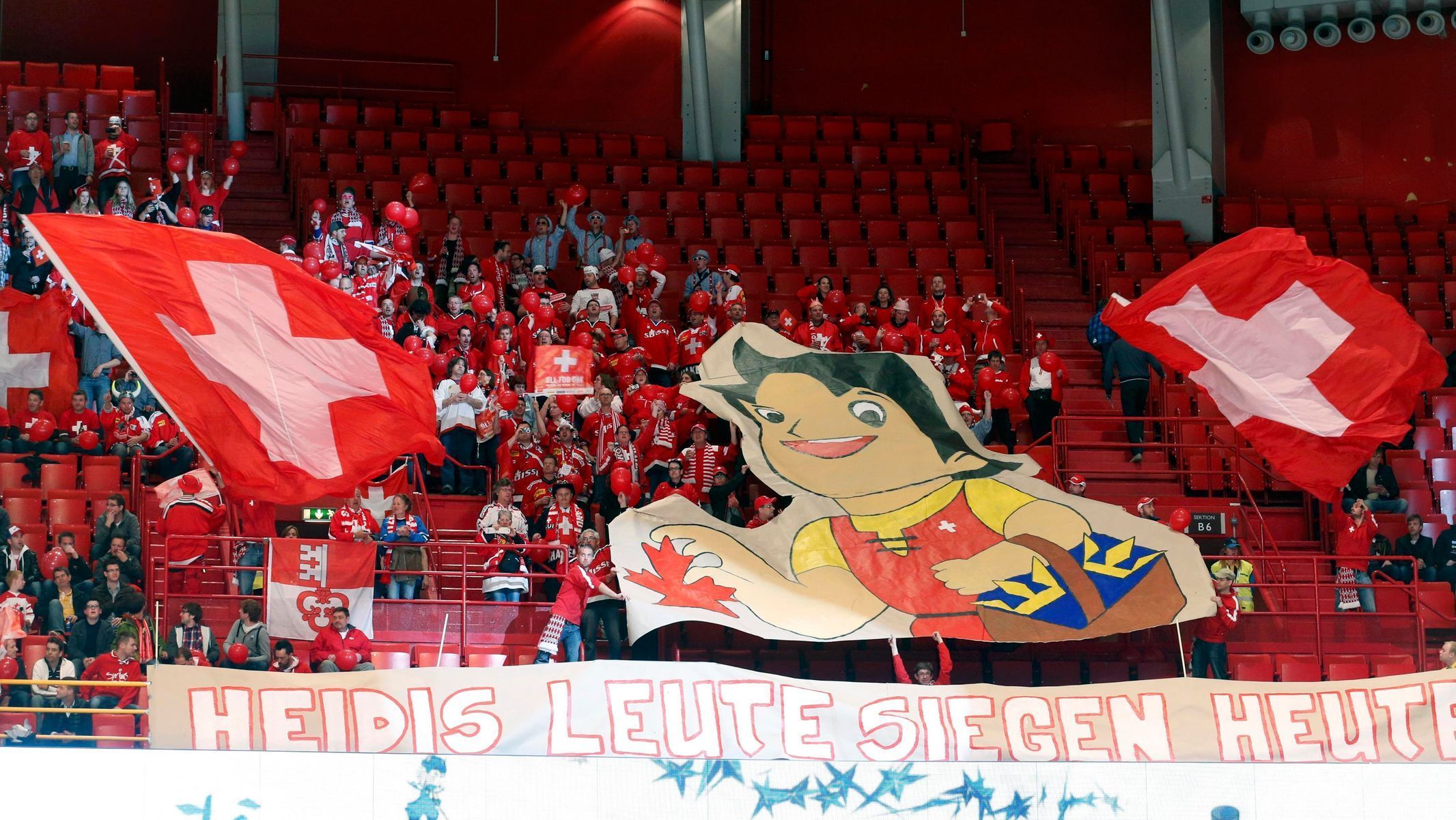 MS v hokeji 2013, Kanada - Švýcarsko: fanoušci Švýcarska