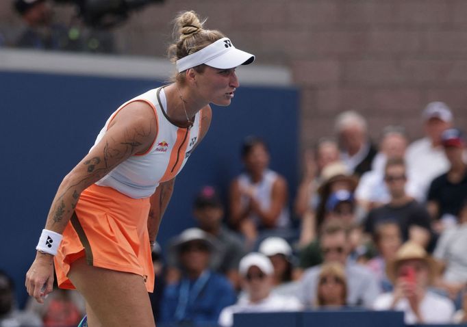 Markéta Vondroušová v zápase 3. kola US Open s Jasmine Paoliniovou