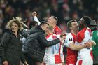 Slávisté slaví postup v odvetě osmifinále Evropské ligy Slavia Praha - FC Sevilla