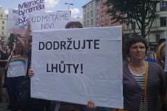 Cizinec není zločinec, znělo před ministerstvem vnitra
