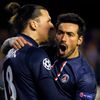Liga mistrů, Valencie - Paris St. Germain: Zlatan Ibrahimovič  a Ezequiel Lavezzi (PSG)