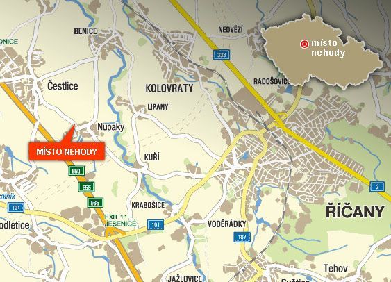 Mapa nehoda Nupaky