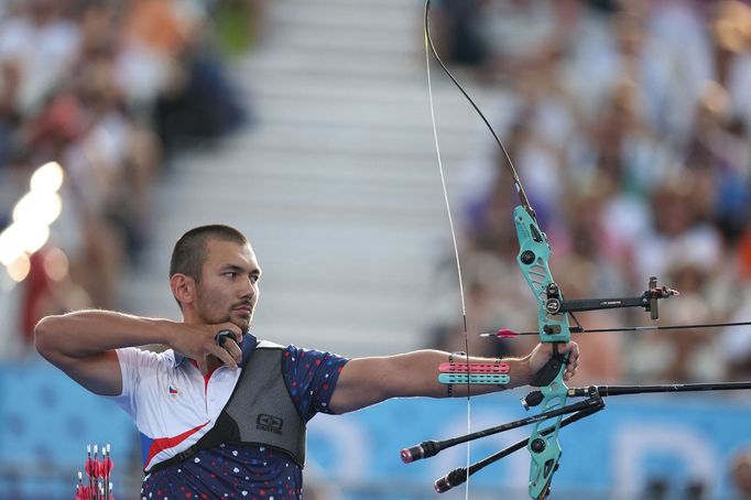 Český lukostřelec Adam Li na olympiádě v Paříži 2024