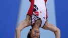 Japonec Yuya Kamoto během kvalifikace mužů na singapurských Olympijských hrách mládeže.