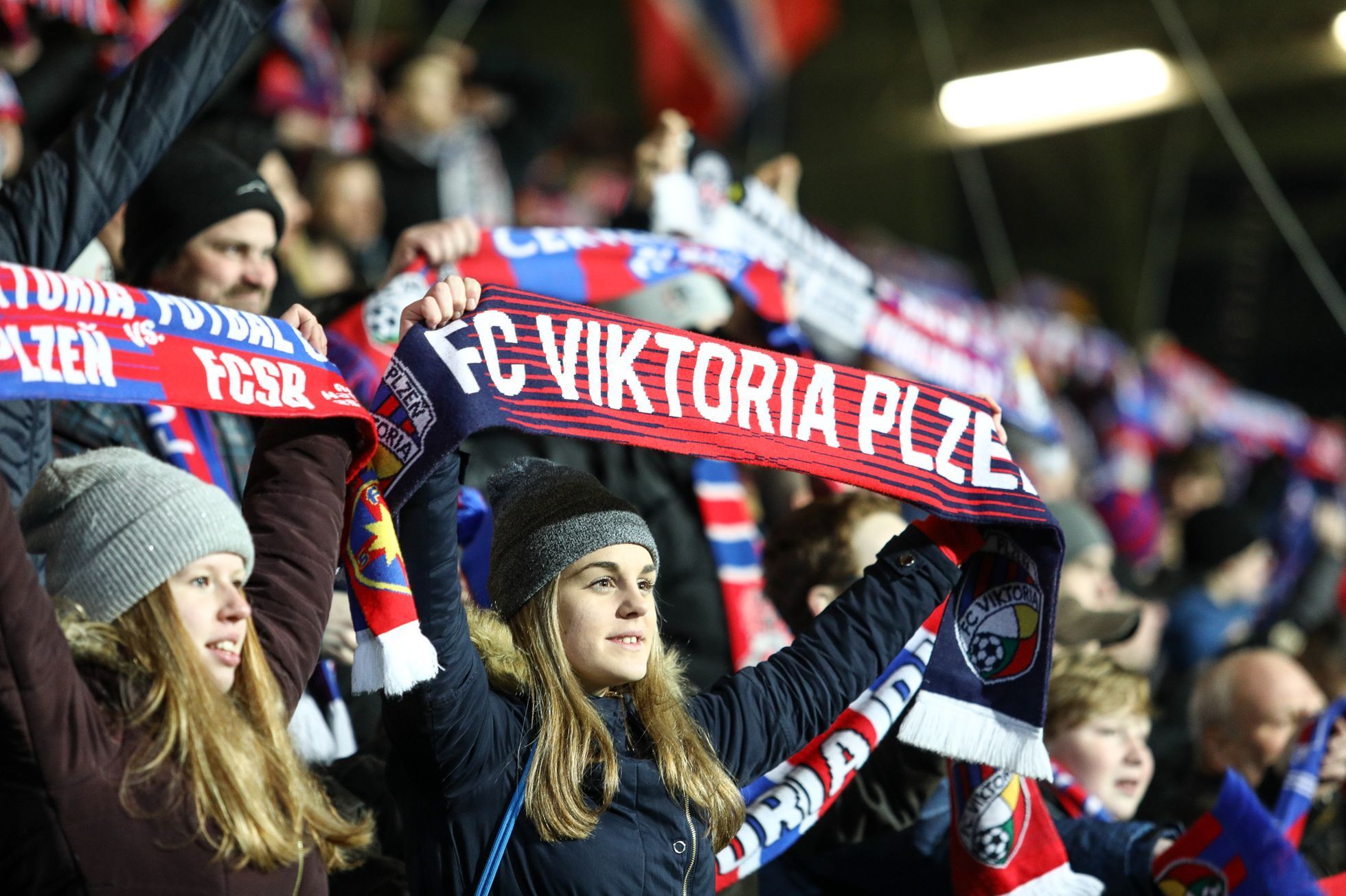 Fanoušci VIktorie v zápase EL Plzeň - Dinamo Záhřeb
