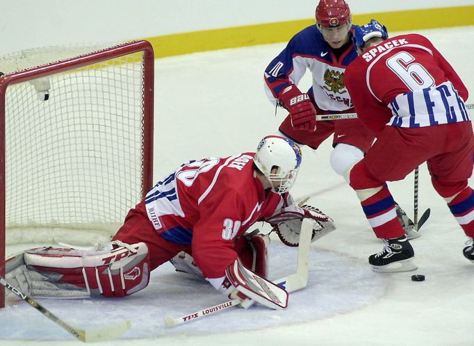 ZOH 2002, Česko-Rusko: Dominik Hašek a Jaroslav Špaček - Pavel Bure