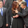 Summit G20: Medveděv, Sarkozy, Cristina Fernandez Kirchnerová