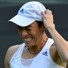 Francesca Schiavone of Italy reacts during her women's singl