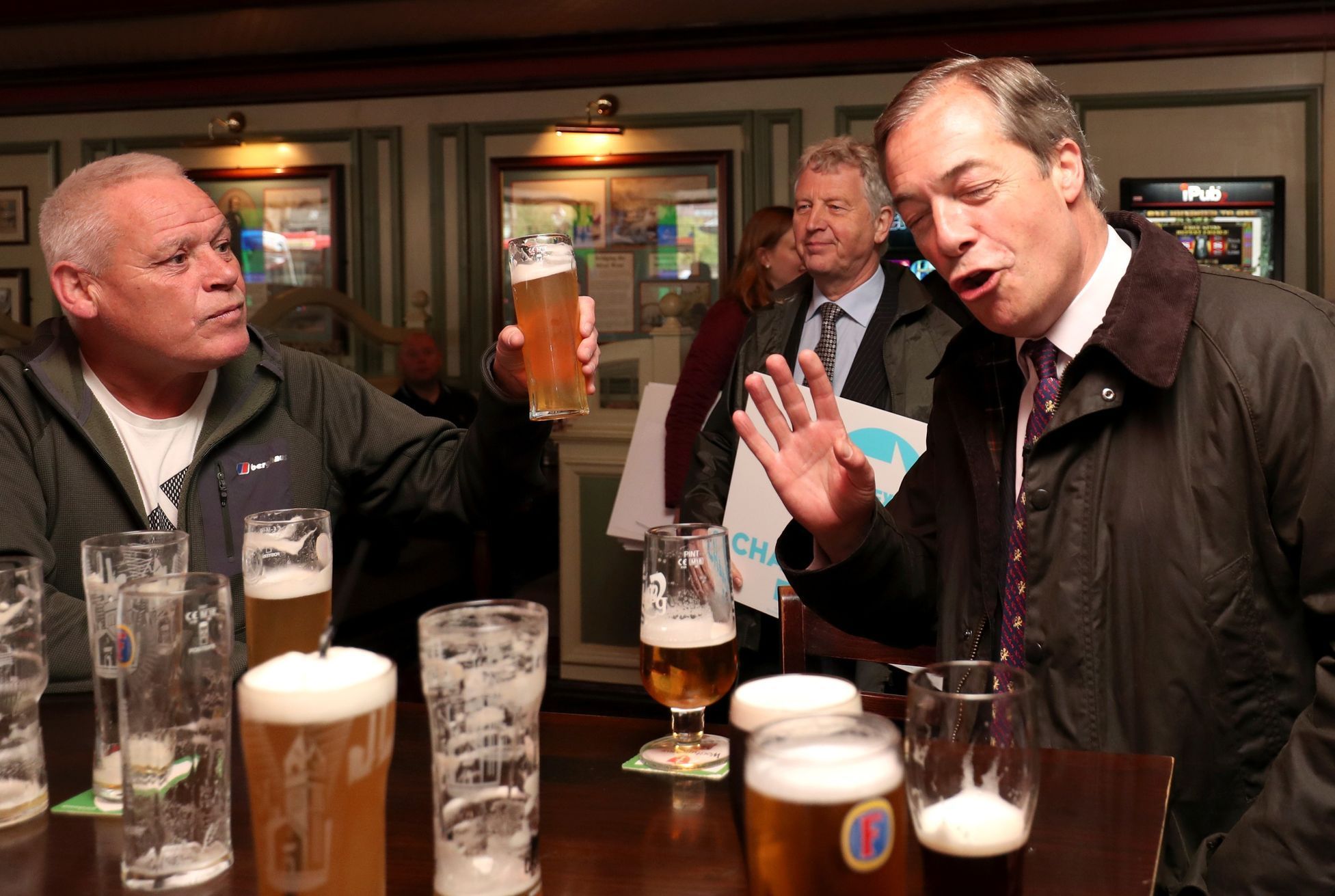 Nigel Farage Strana pro brexit kampaň volby do Evropského parlamentu Sunderland