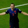 De Vrij of the Netherlands celebrates after scoring a goal during their 2014 World Cup Group B match against Spain at the Fonte Nova arena in Salvador
