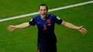 Stefan de Vrij of the Netherlands celebrates after scoring a goal during their 2014 World Cup Group B match against Spain at the Fonte Nova arena in Salvador June 13, 201