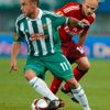 David Jarolím (Hamburg) se snaží odzbrojit Steffana Hofmanna z Rapidu Vídeň.