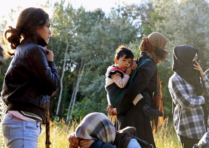 Afghánští uprchlíci ilegálně přecházejí hranice ze Srbska do Maďarska.