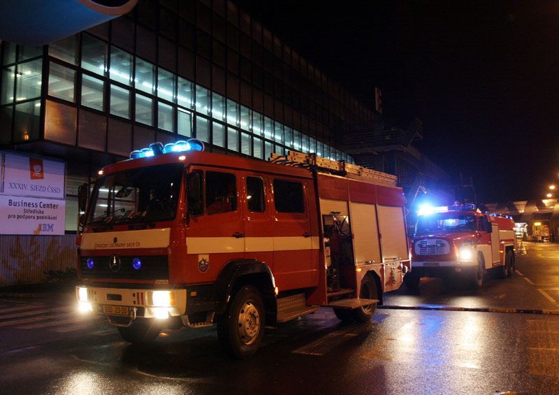 Zásah hasičů na sjezdu ČSSD