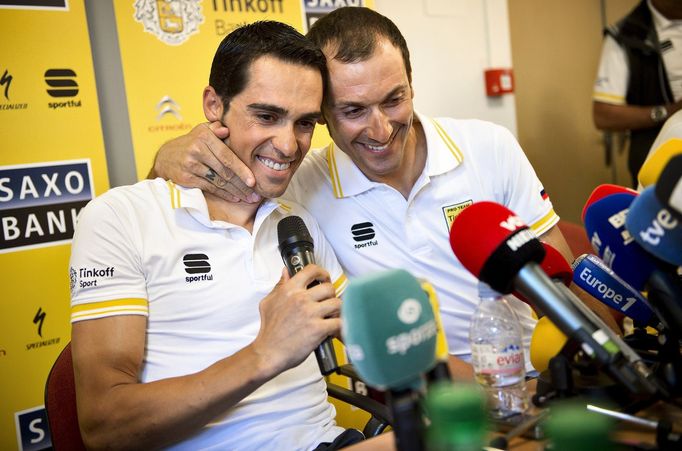 Alberto Contador a Ivan Basso (Tinkoff-Saxo)