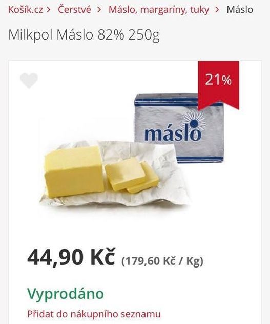 Máslo Košík.cz