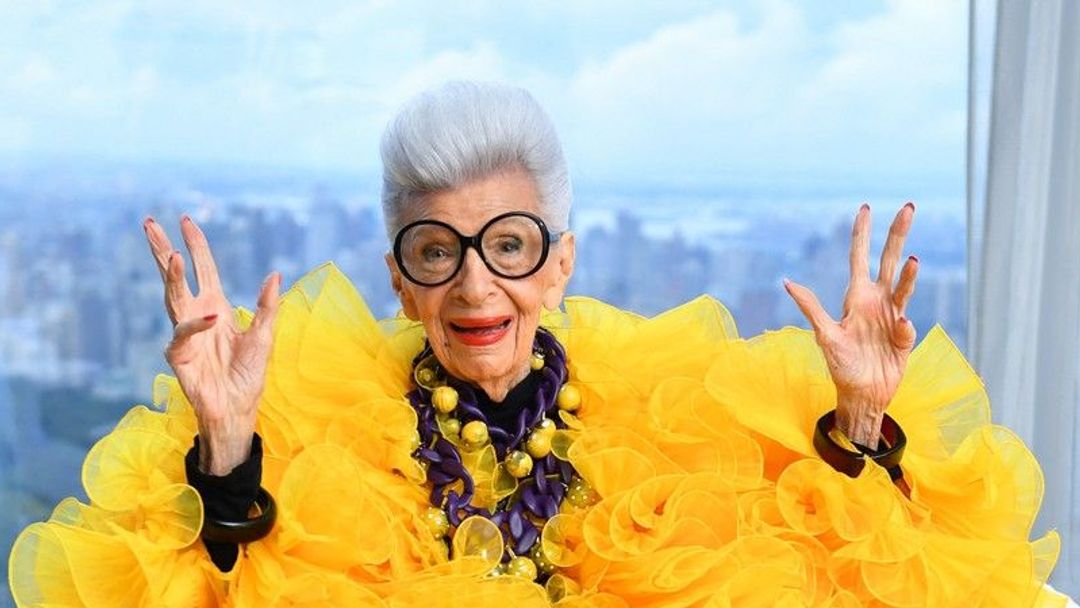 Iris Apfelová během oslavy svých 100. narozenin v Central Park Tower dne 9. září 2021 v New Yorku v USA
