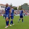 Vedat Muriqi slaví gól Kosova v zápase kvalifikace ME 2020 Kosovo - Česko.