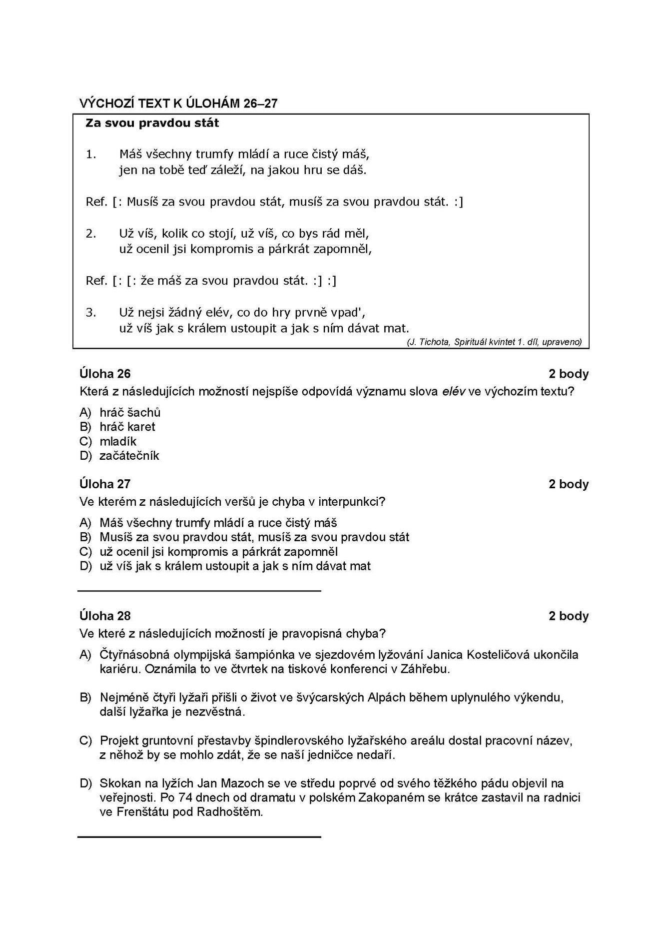 Státní maturita - základní obtížnost 13