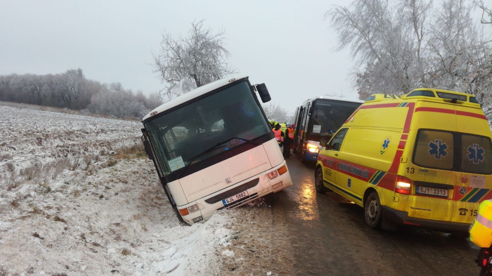 autobus, nehoda, Vysočina, Jihlavsko