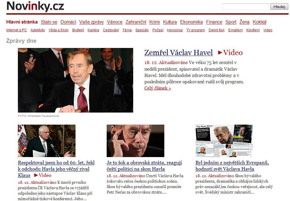 Václav Havel a média - novinky.cz