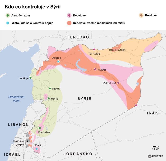 Sýrie - Co kdo kontroluje