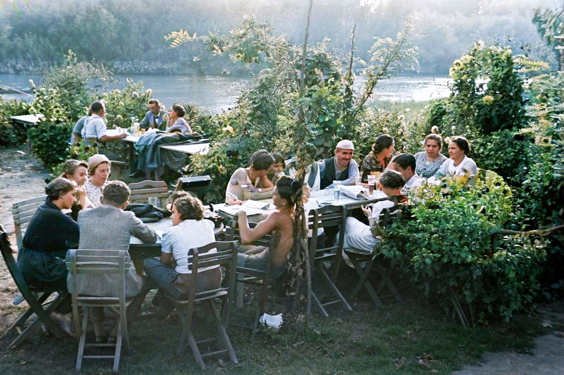 Tenkrát v létě, léto. Retro. Historie. Kolorované fotografie, Zahraničí, Fortepan