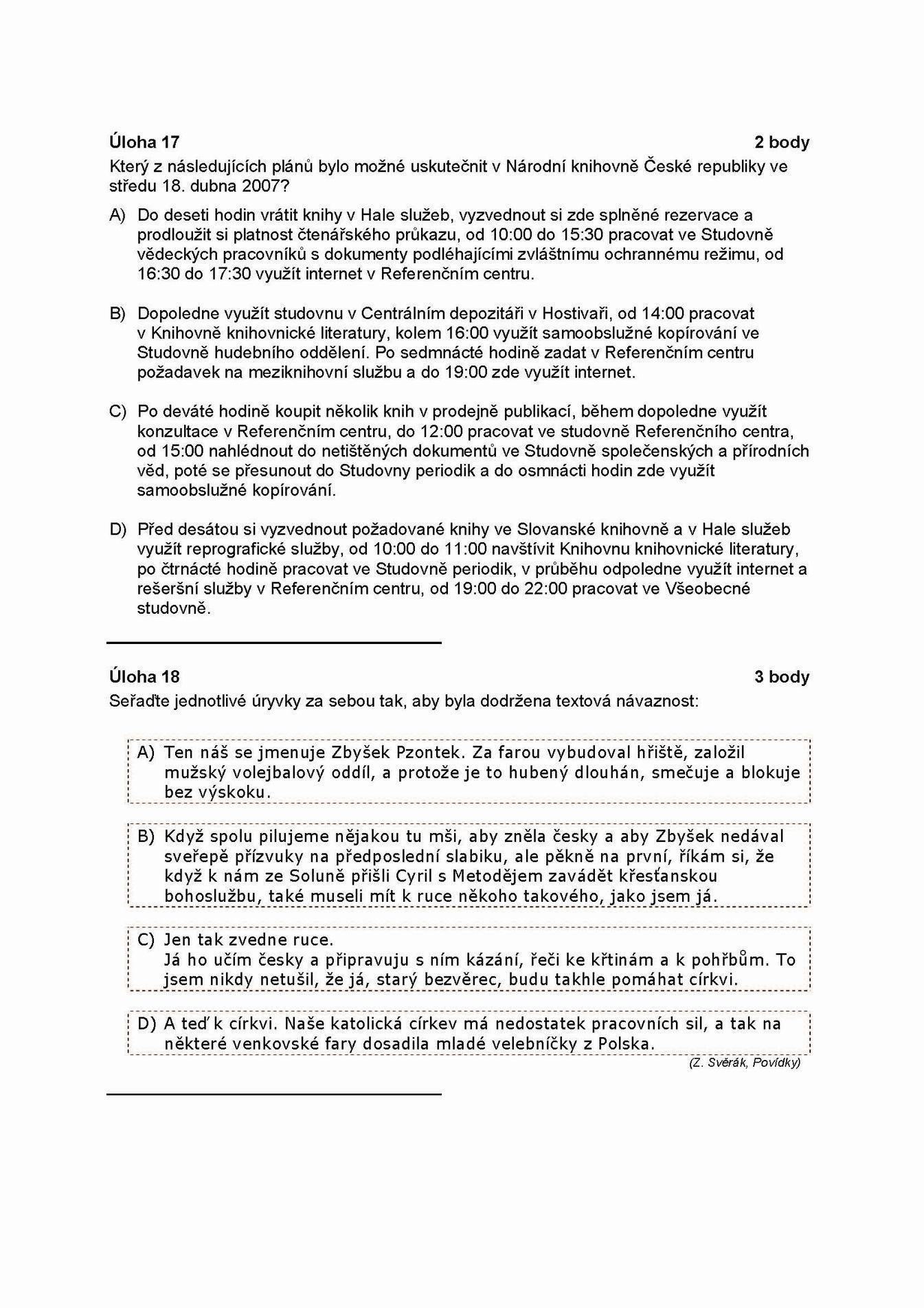 Státní maturita - základní obtížnost 9