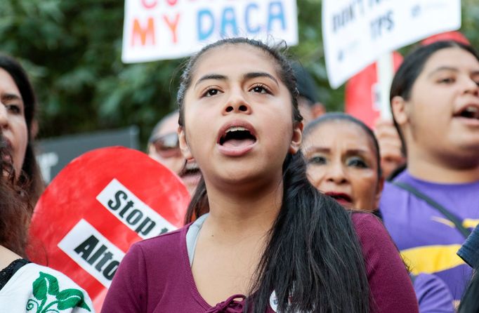 Protest v Los Angeles na podporu programu DACA.