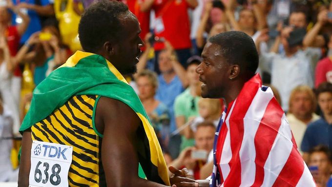 Usain Bolt a Justin Gatlin na MS 2013.