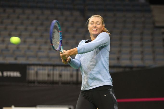 Maria Šarapovová před finále Fed Cupu 2015