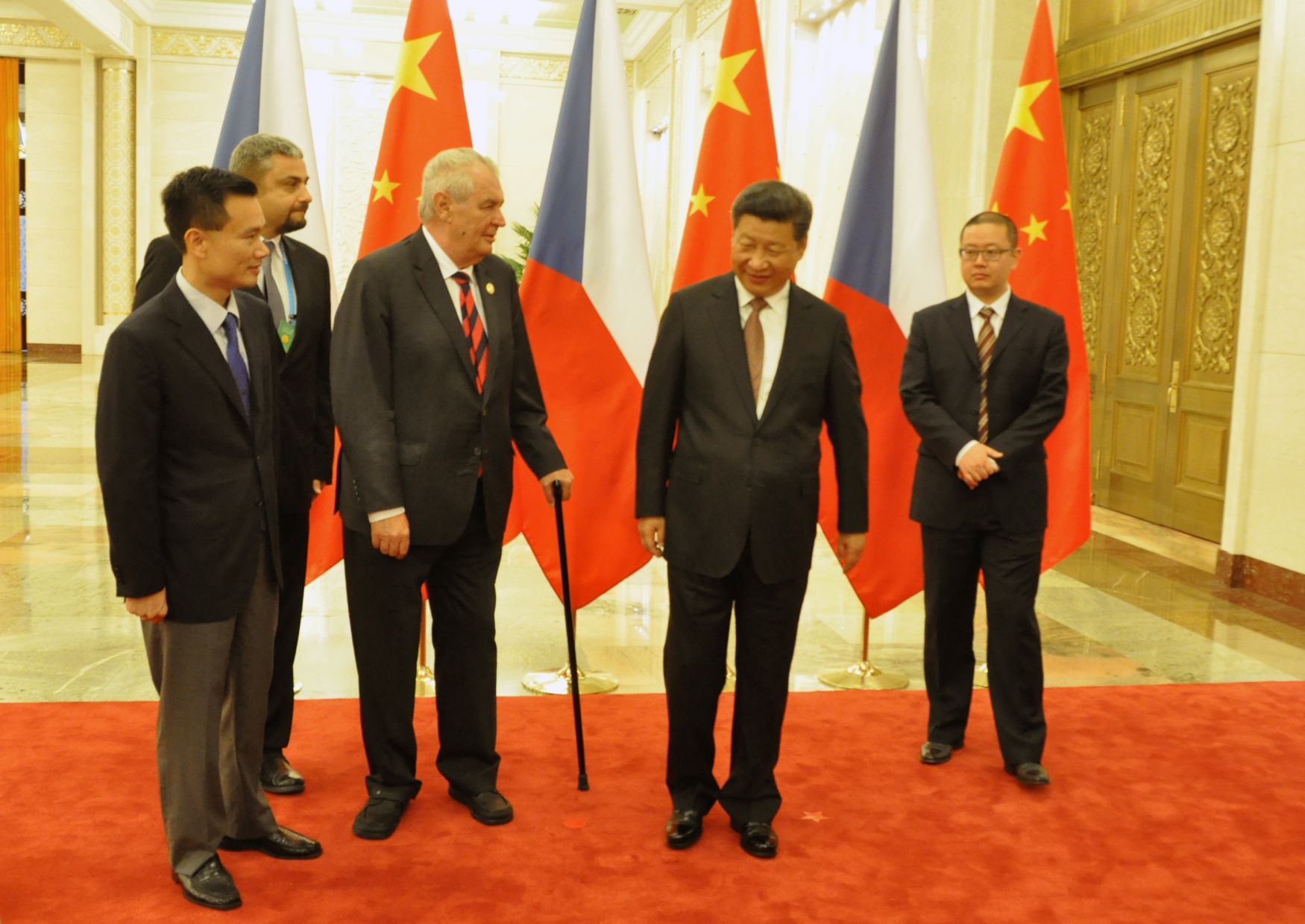 Miloš Zeman, čínský prezident a šéf CEFC Jie Ťien-ming