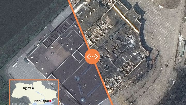 Nejen zničená porodnice. Mariupol je v troskách, sílu ruských útoků ukazují satelity; Zdroj foto: Satellite image ©2022 Maxar Technologies/Handout via REUTERS