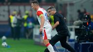 Jan Bořil v zápase LM Atalanta - Slavia Praha