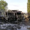 U Mělníku hořely kamiony za 40 milionů