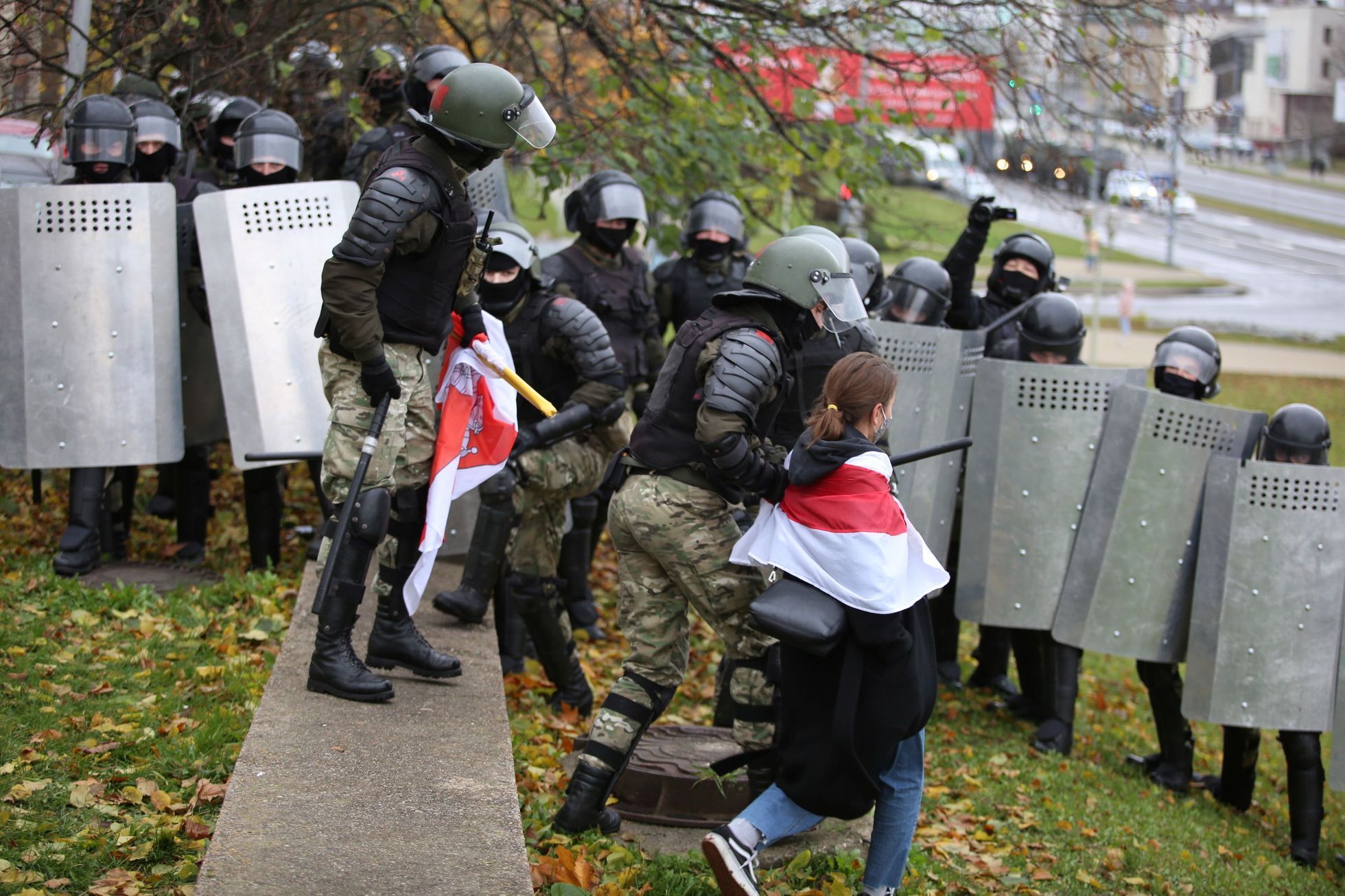 Protirežimní protesty v Bělorusku pokračují i v listopadu 2020.