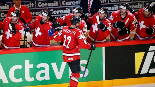 MS v hokeji 2013, Kanada - Švýcarsko: Švýcaři slaví gól na 2:2