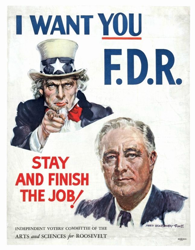volby - usa - bílý dům - plakáty - propaganda - prezident - roosevelt