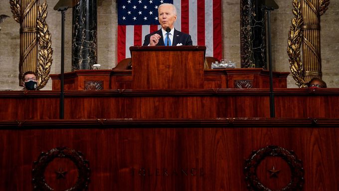 Americký prezident Joe Biden během projevu v Kongresu