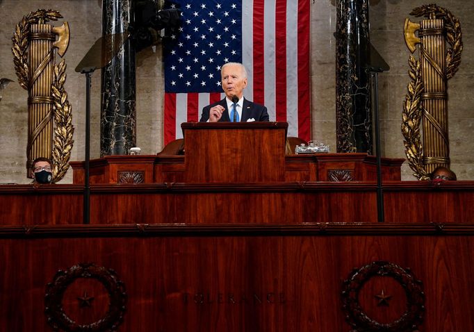 Americký prezident Joe Biden během projevu v Kongresu