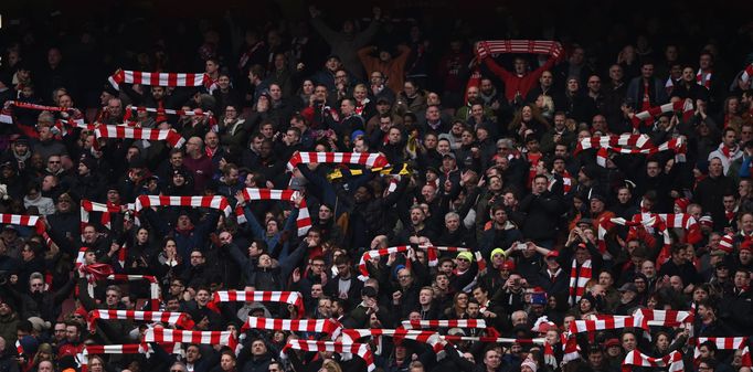 Arsenal v Leicester City - Barclays Premier League - Emirates Stadium - 14/2/16 Arsenal fans