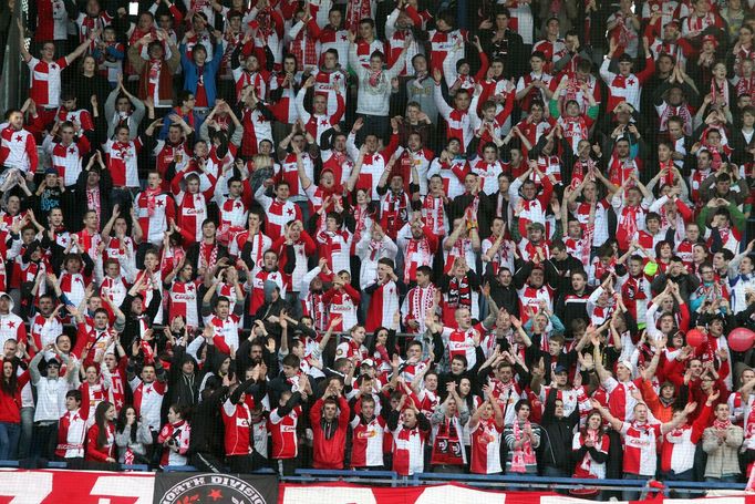 Fotbal, Sparta - Slavia: fanoušci Slavie