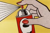 Roy Lichtenstein: Sprej, 1962, olej a tužka na plátně.